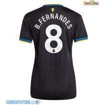 Camisa de time de futebol Manchester United Bruno Fernandes #8 Replicas 3º Equipamento Feminina 2025-26 Manga Curta